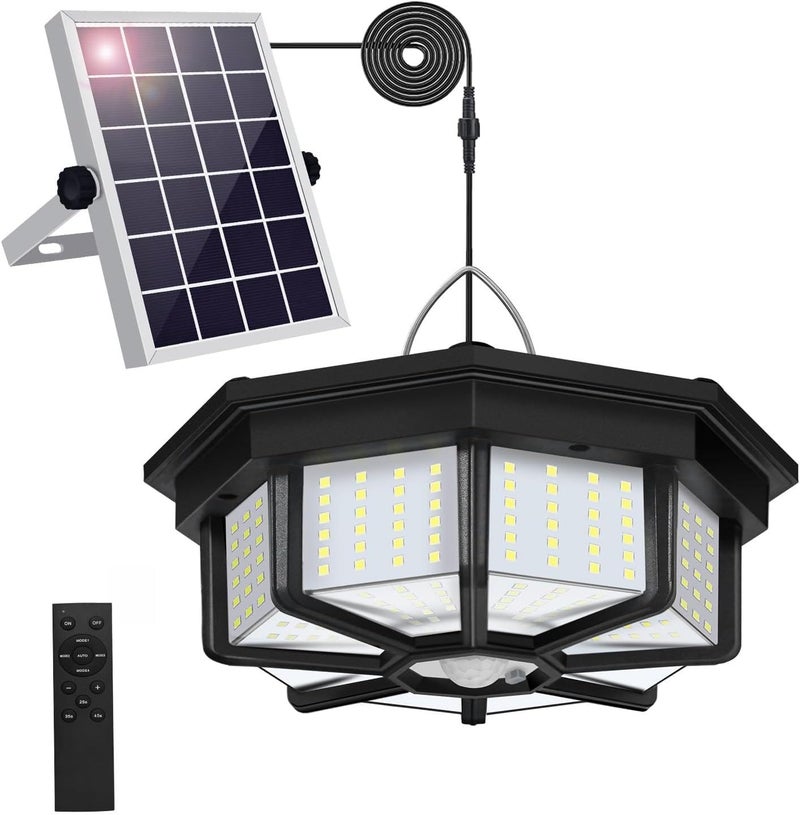 AEQ Solar Shed Light Indoor Outdoor 288LED 360°Lighting Solar Lights Work in Daytime with Remote Control, Waterproof Solar Gazebo Lights with Motion Sensor/5 Modes for Home Shed Garage Barn - Image 1